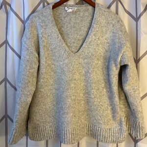 For The Republic Heather Gray V-Neck Sweater